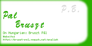 pal bruszt business card